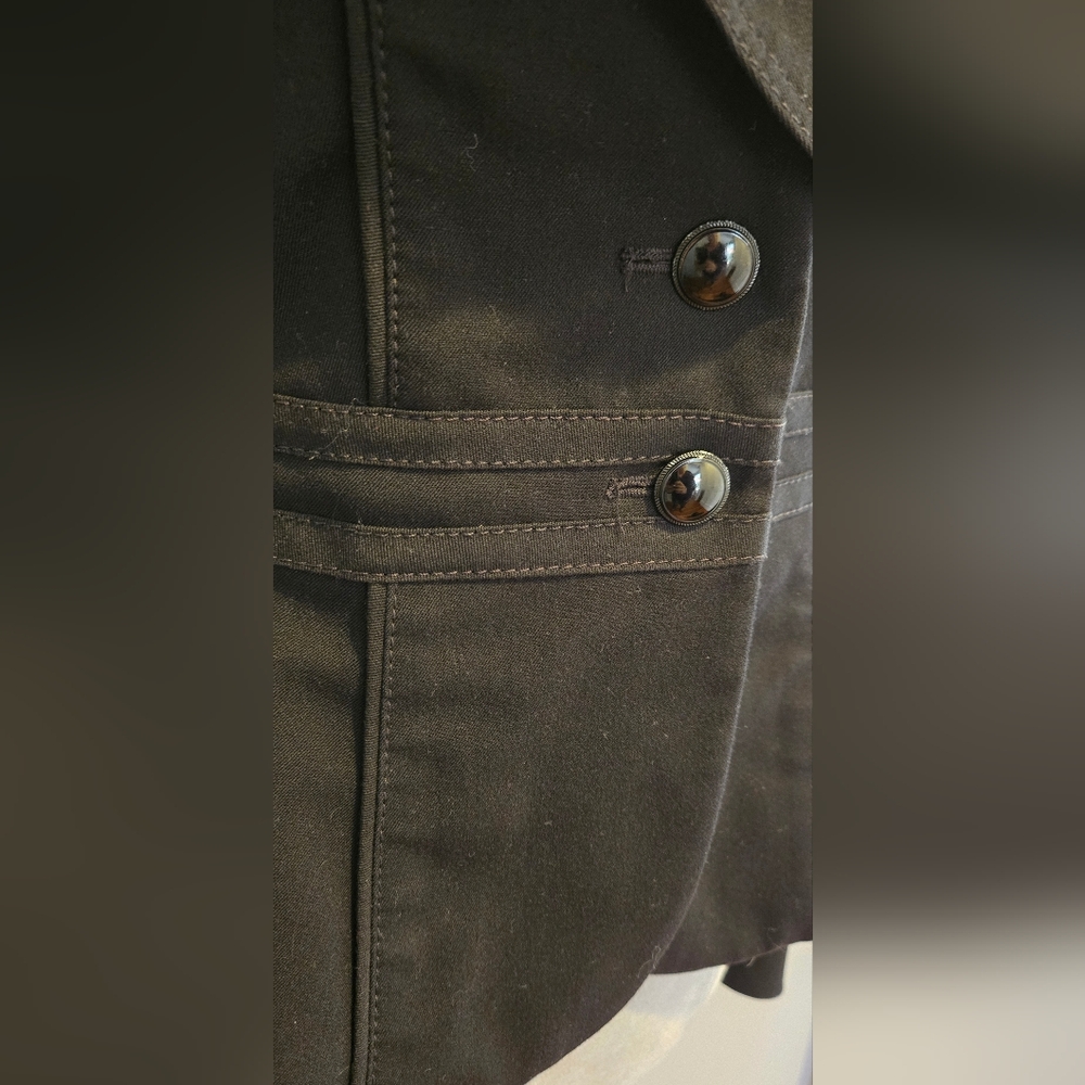 WHBM peplum short jacket ruffled collar twist on a classic sz 0 - Picture 5 of 13